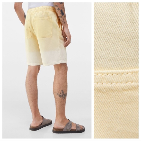 🌹NWT. Beshka Man Yellow/White Ombré-effect Denim Bermuda Shorts. Size XL. - Picture 3 of 8
